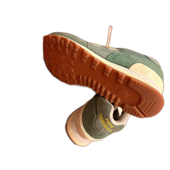 New Balance 574 Women's Mallard Green Yellow White Trainers Size 6.5 - Picture 6 of 8